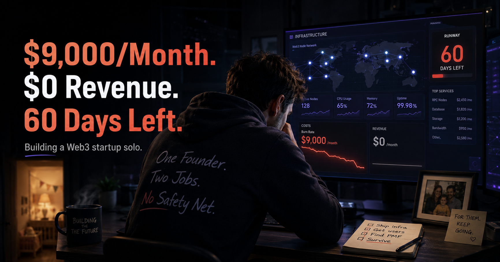 I’m Burning $9,000/Month Building a Startup That Makes $0. I Have 60 Days Until I Go Broke.