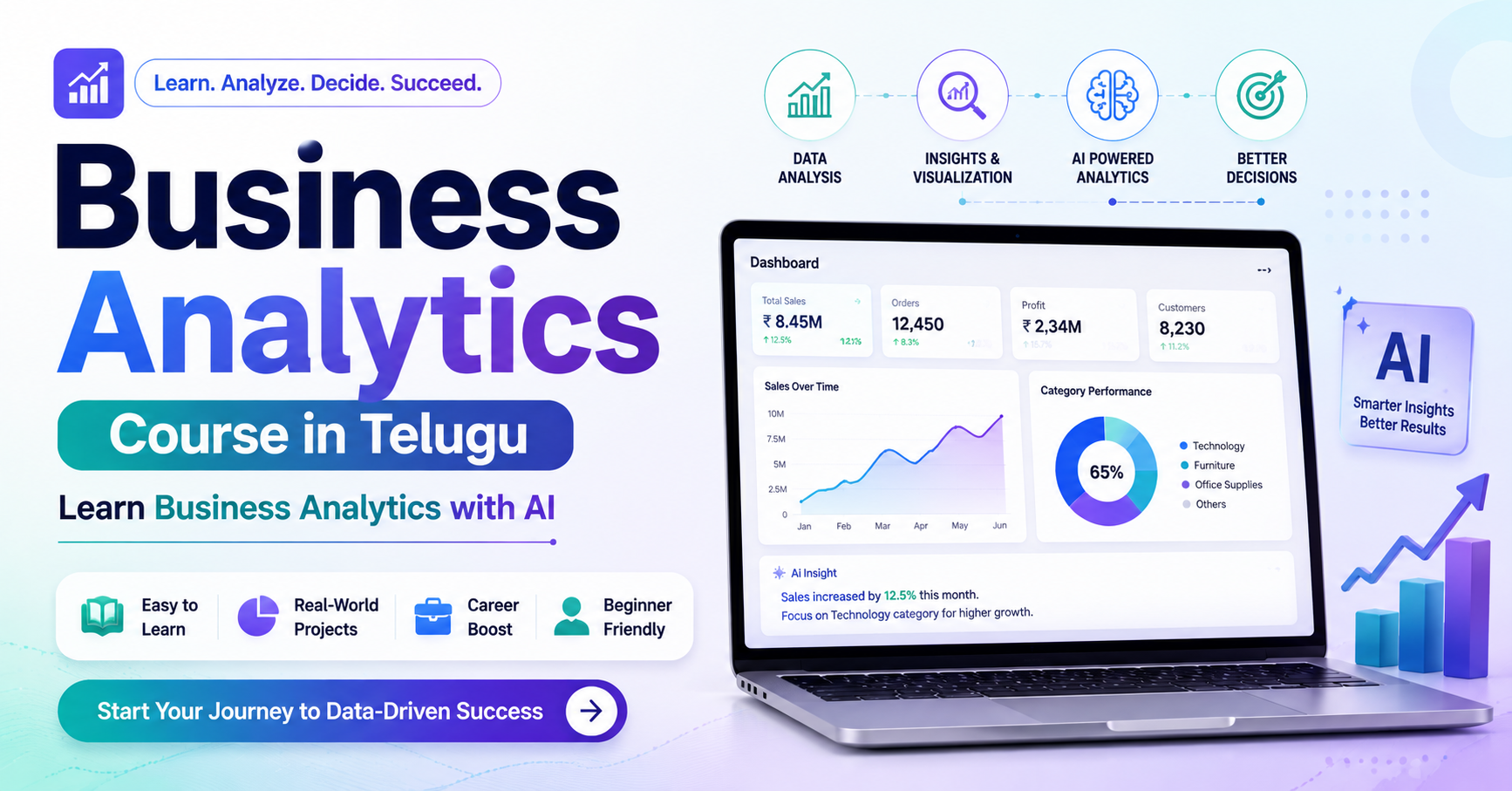 Learn AI and Analytics Together with Business Analytics Course in Telugu