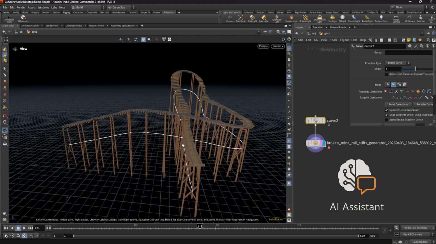 How I Turned a Text Prompt Into a Procedural Houdini HDA With Houdini AI Assistant