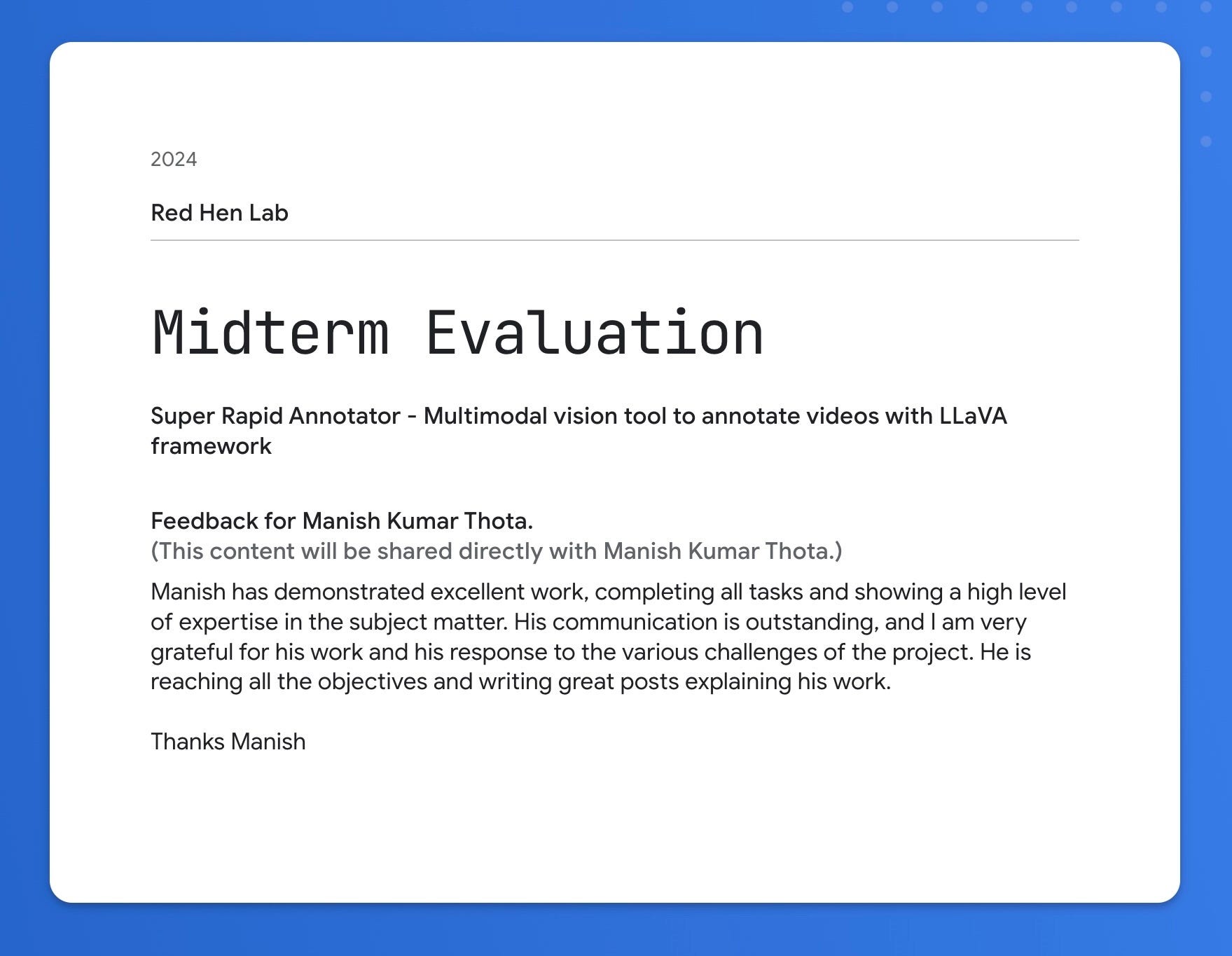 Initial Look and Midterm Evaluations | Google Summer of Code’24 @ Red Hen Labs