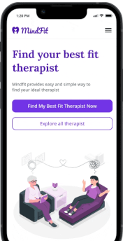 Navigation through first solution:Recommend best-fit therapists through a personalized questionnaire and various filter options