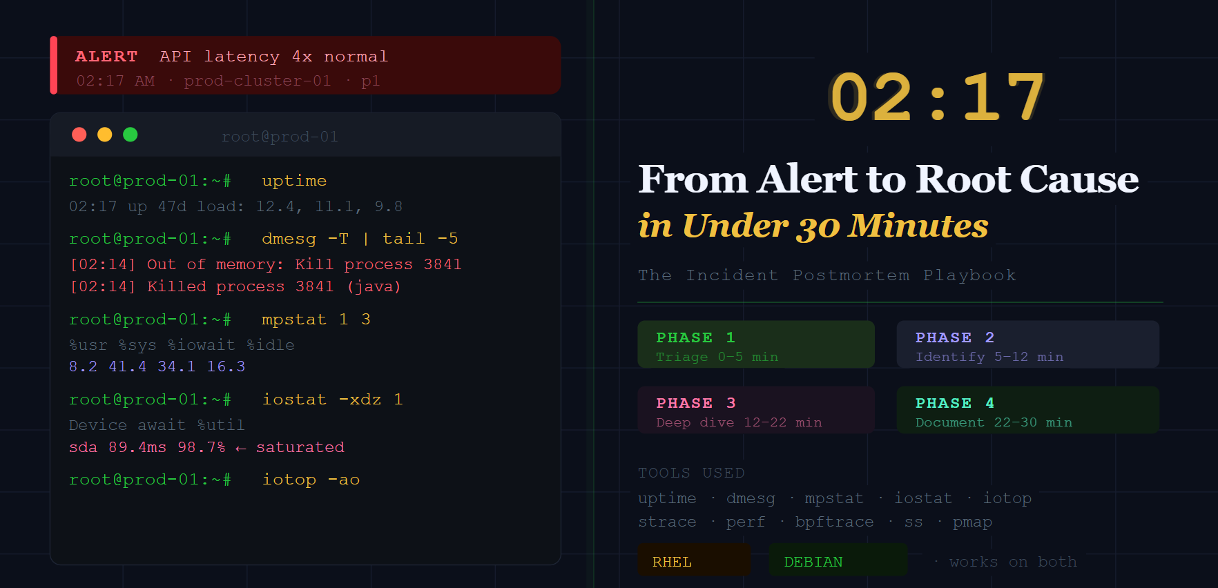 From Alert to Root Cause in Under 30 Minutes: The Incident Postmortem Playbook