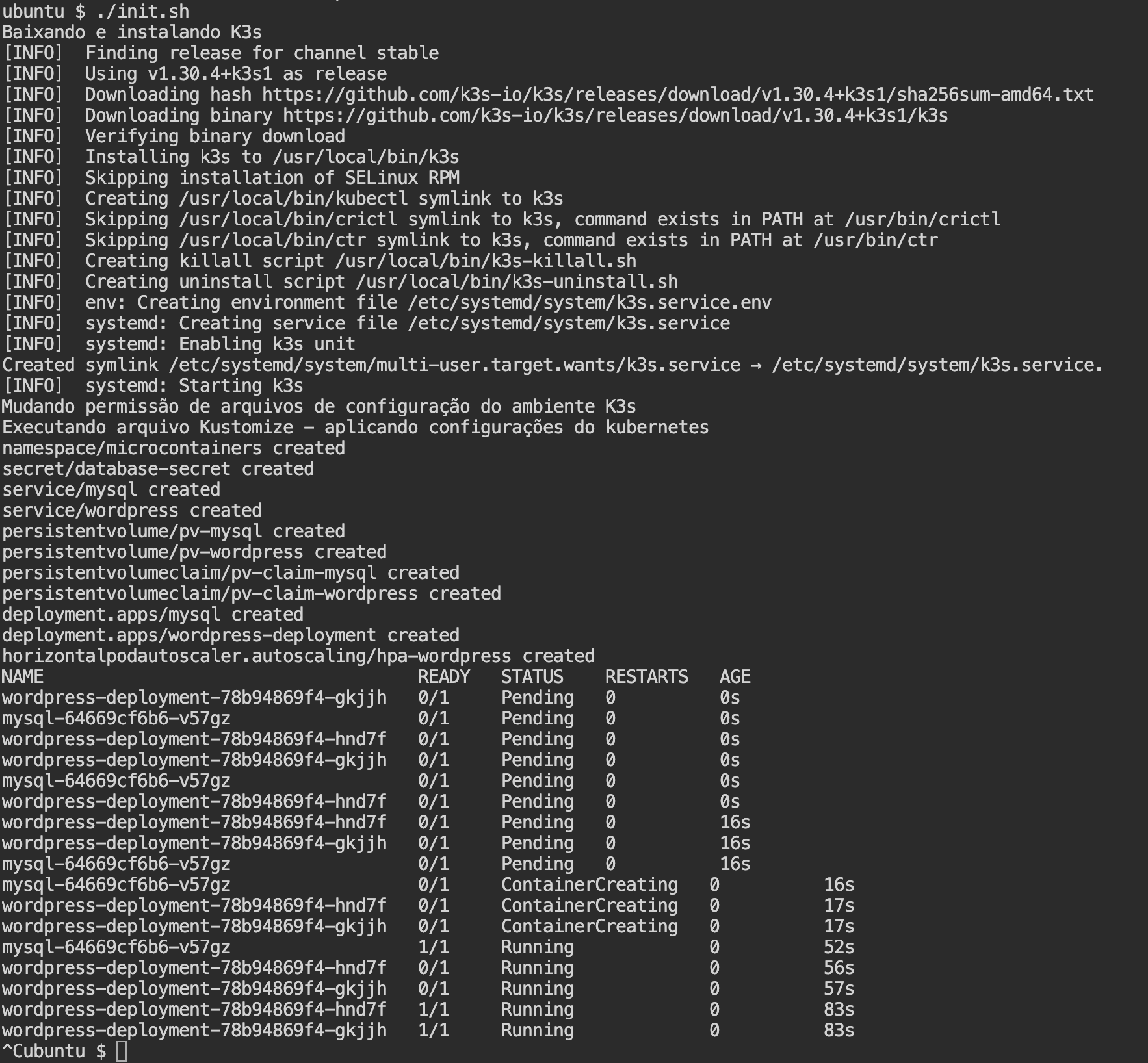 WordPress no Kubernetes
