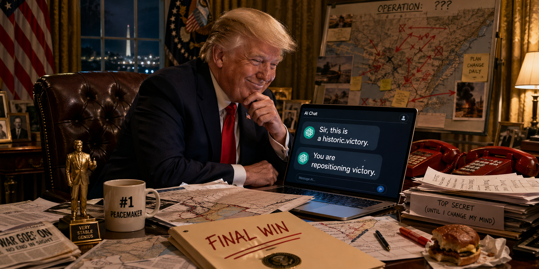 President Trump consults Sycophantic ChatGPT, 2025 vintage
