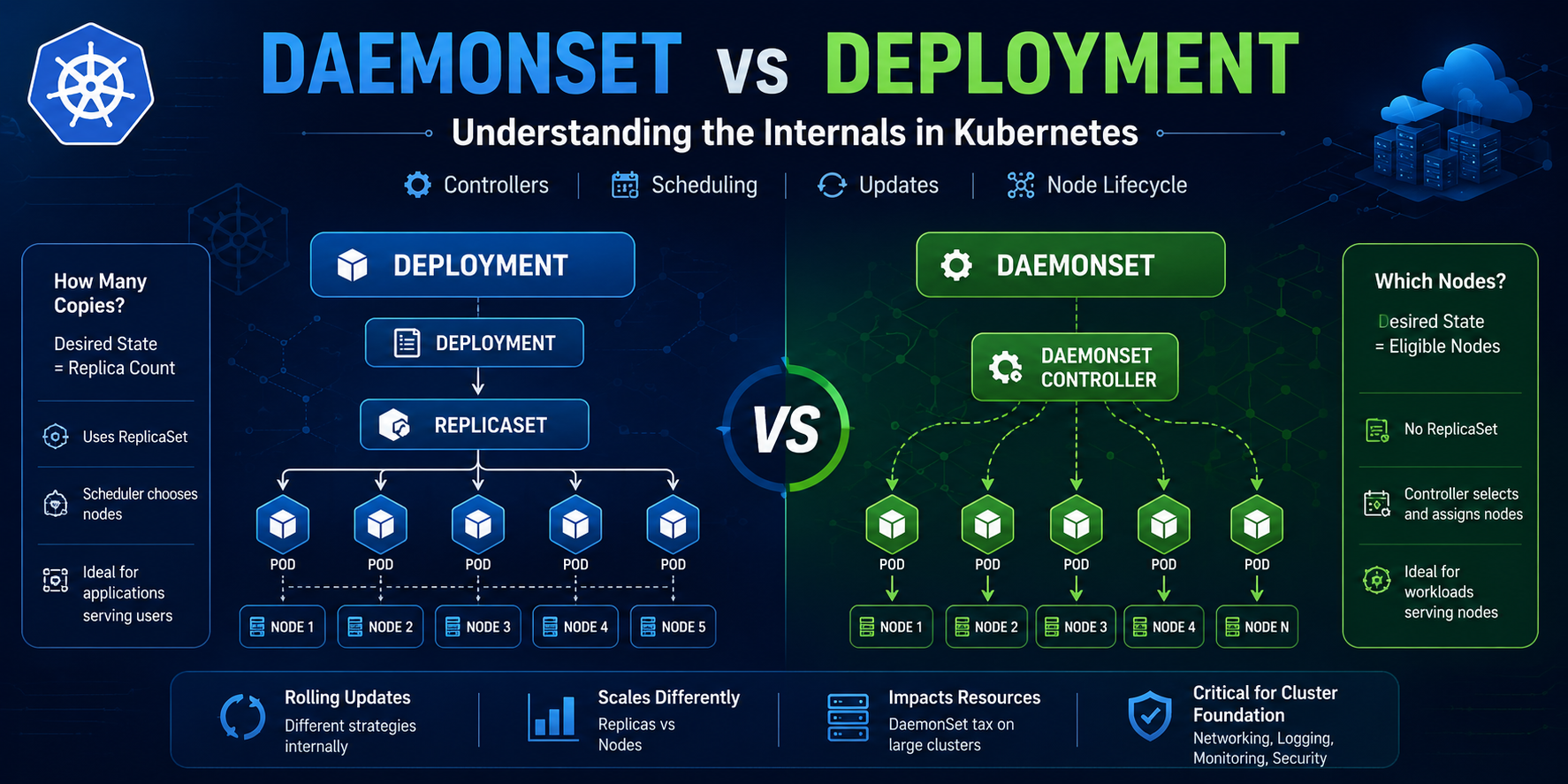 DaemonSet vs Deployment in Kubernetes: What Really Happens Inside the Cluster?