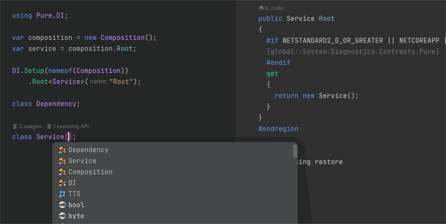 Pure.DI: DI without container, without .NET type reflection, and with compile-time validation