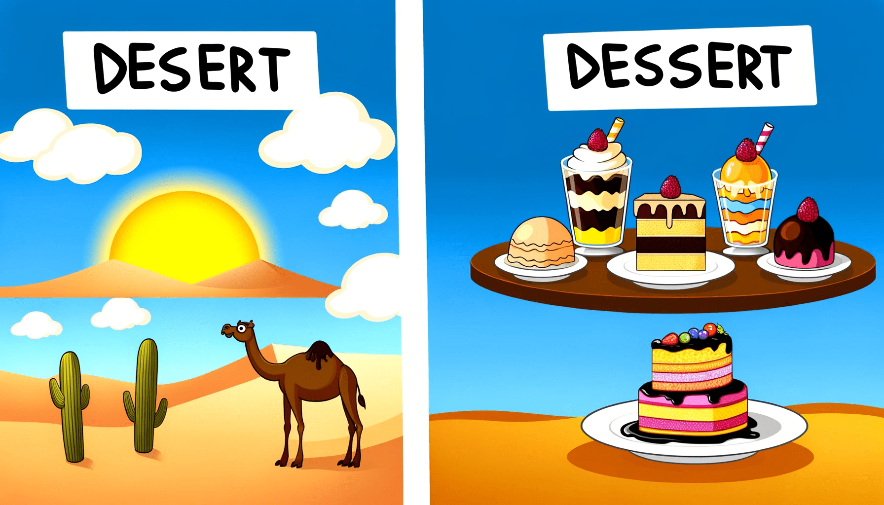 Editly Etymology: Desert vs Dessert