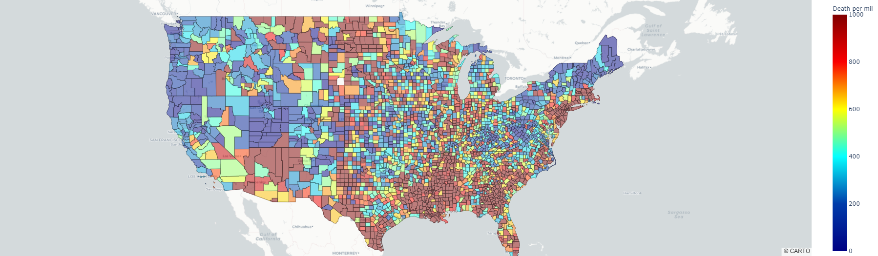 How to build Plotly Choropleth Map with COVID data using Pandas in ...