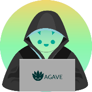 Agave’s logo Alvin in a hoodie on a laptop… looking like willjgriff.