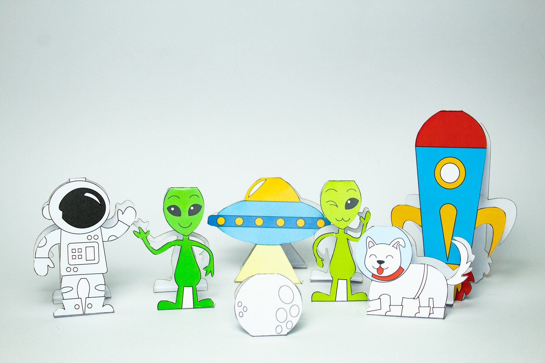 Outer Space Paper Toy Set (Paper toys 3D SVG Crafts)