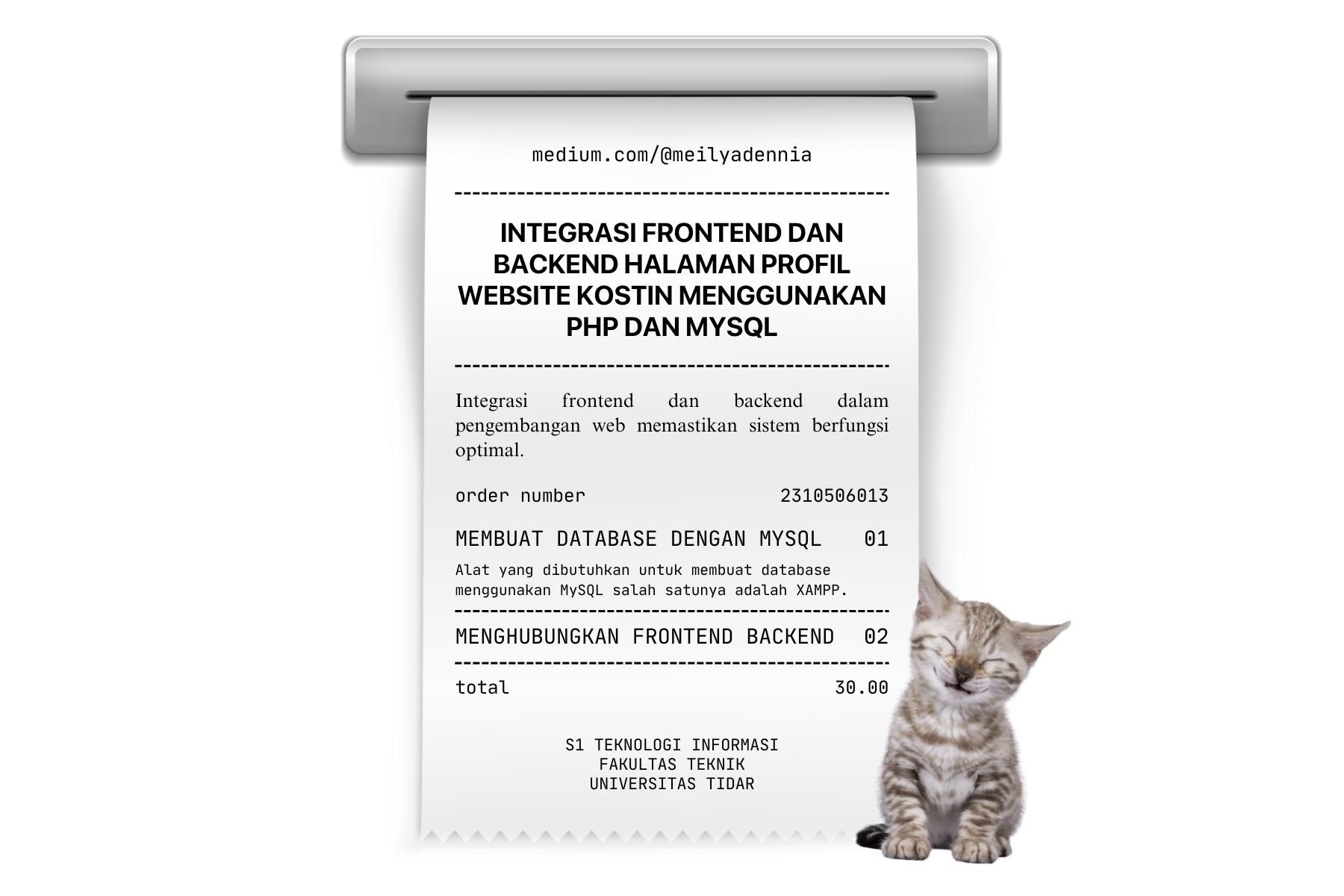 Integrasi Frontend dan Backend Halaman Profil Website KOSTIN Menggunakan PHP dan MySQL