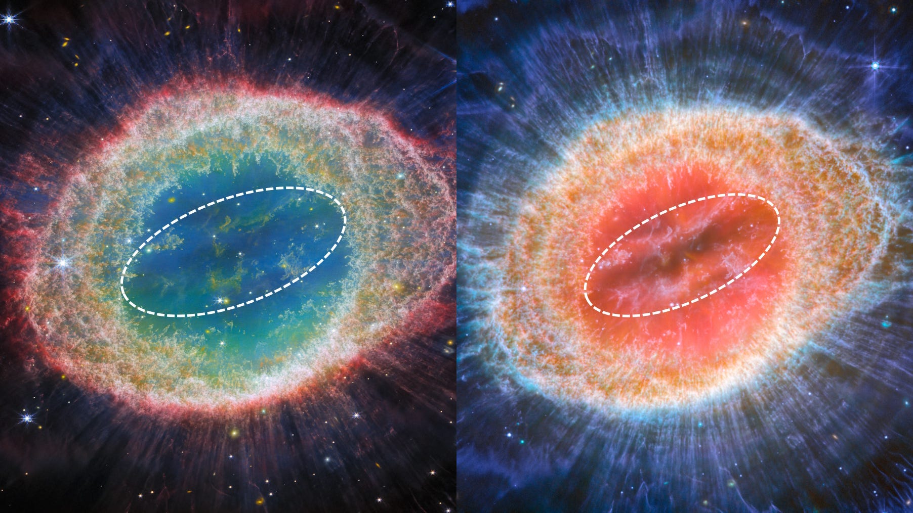 Did JWST catch the Ring Nebula forming new planets-