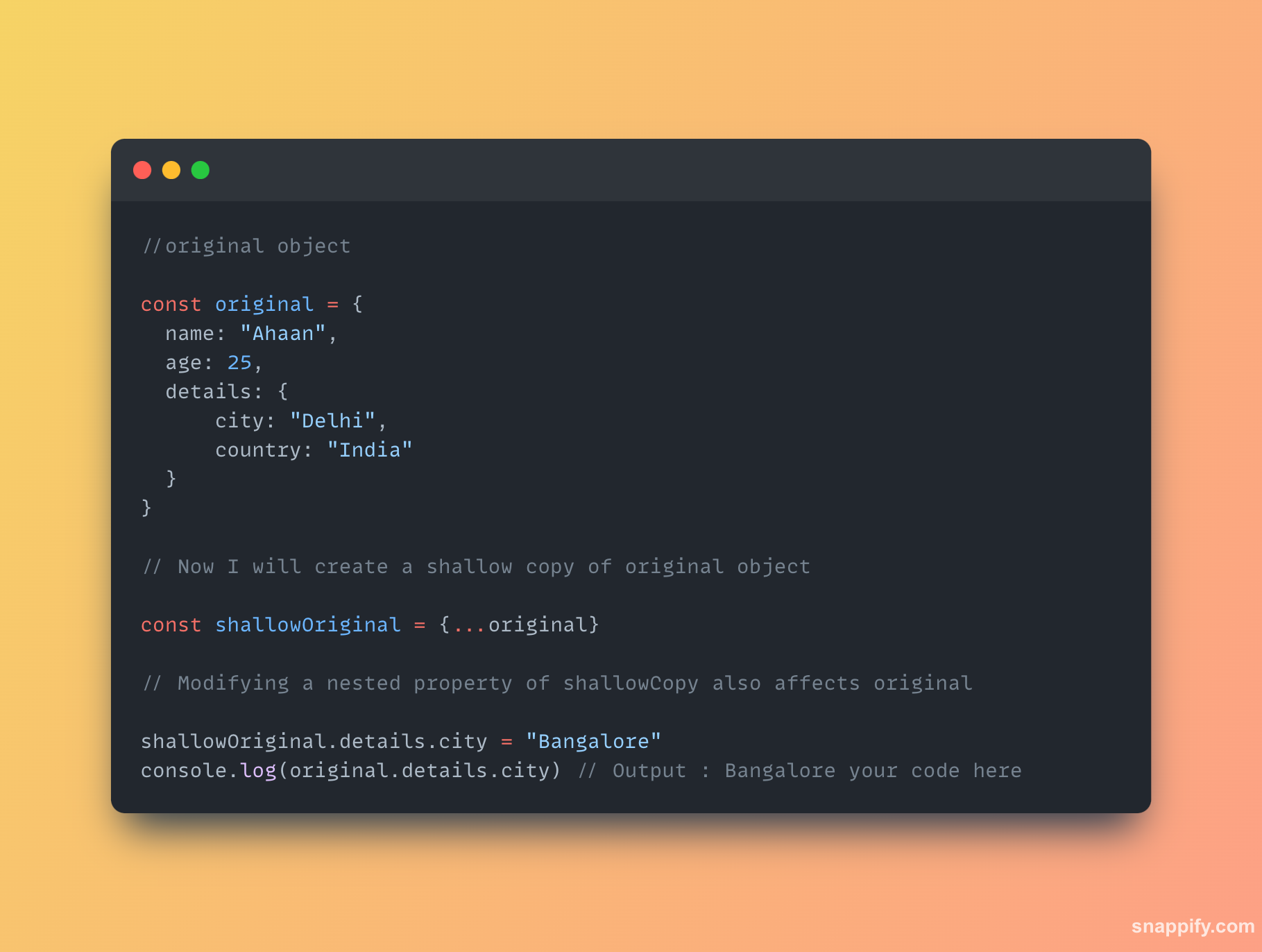 JavaScript Shallow Copy & Deep Copy