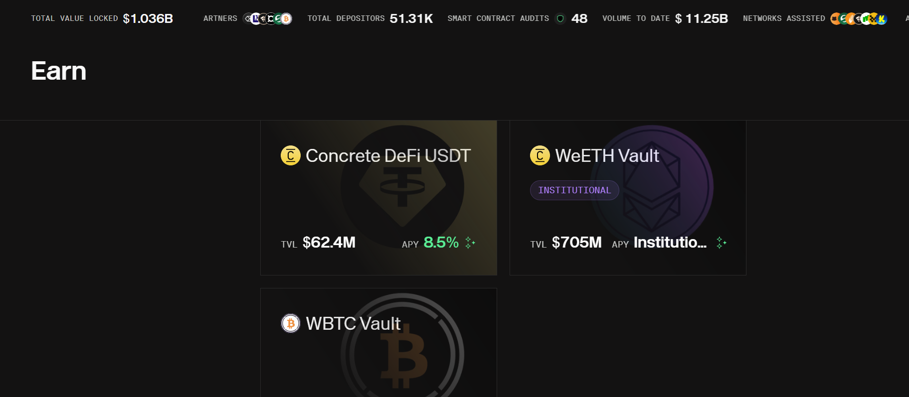 With active deposit pairs at Concrete, Concrete DeFi USDT offers a stable compound interest yield…
