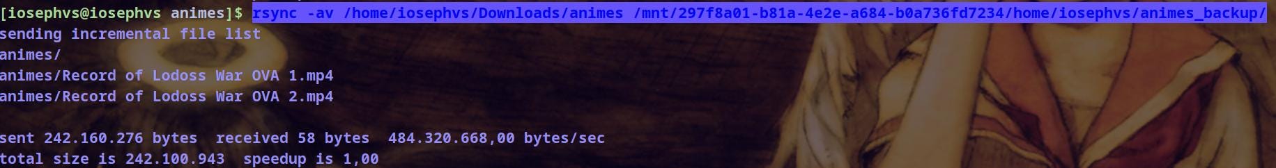 Backup com Remote synchronize
