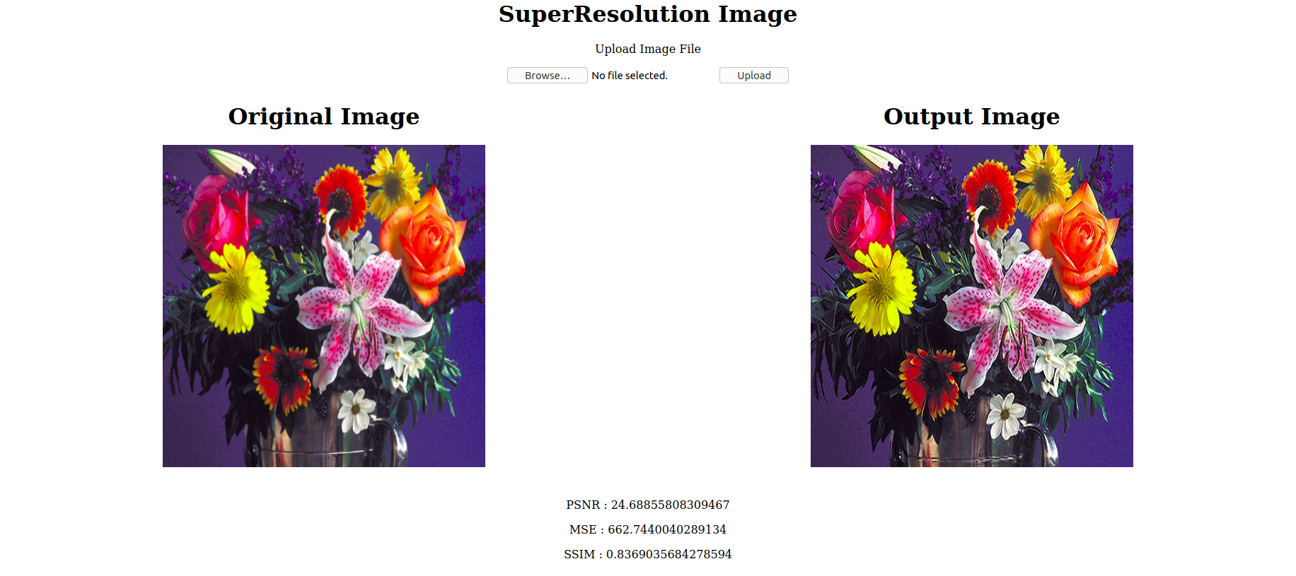 Building a super-resolution image web-app