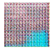 Artwork generated by the divergent model. The work does not look like an impressionist work and repeats random patterns