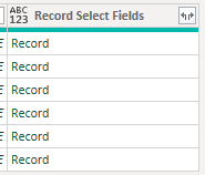 column with Record Values