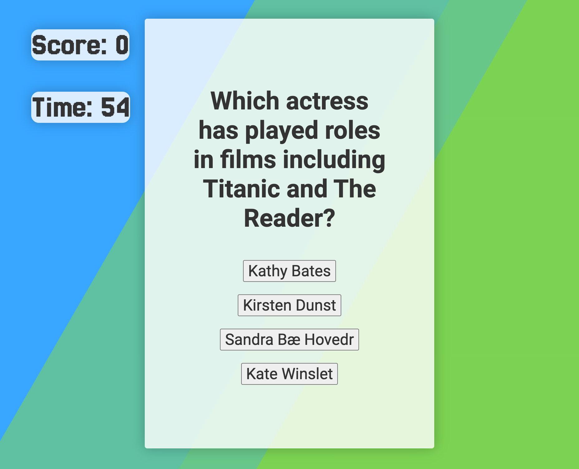 NMIX 6020 — Javascript Trivia Game