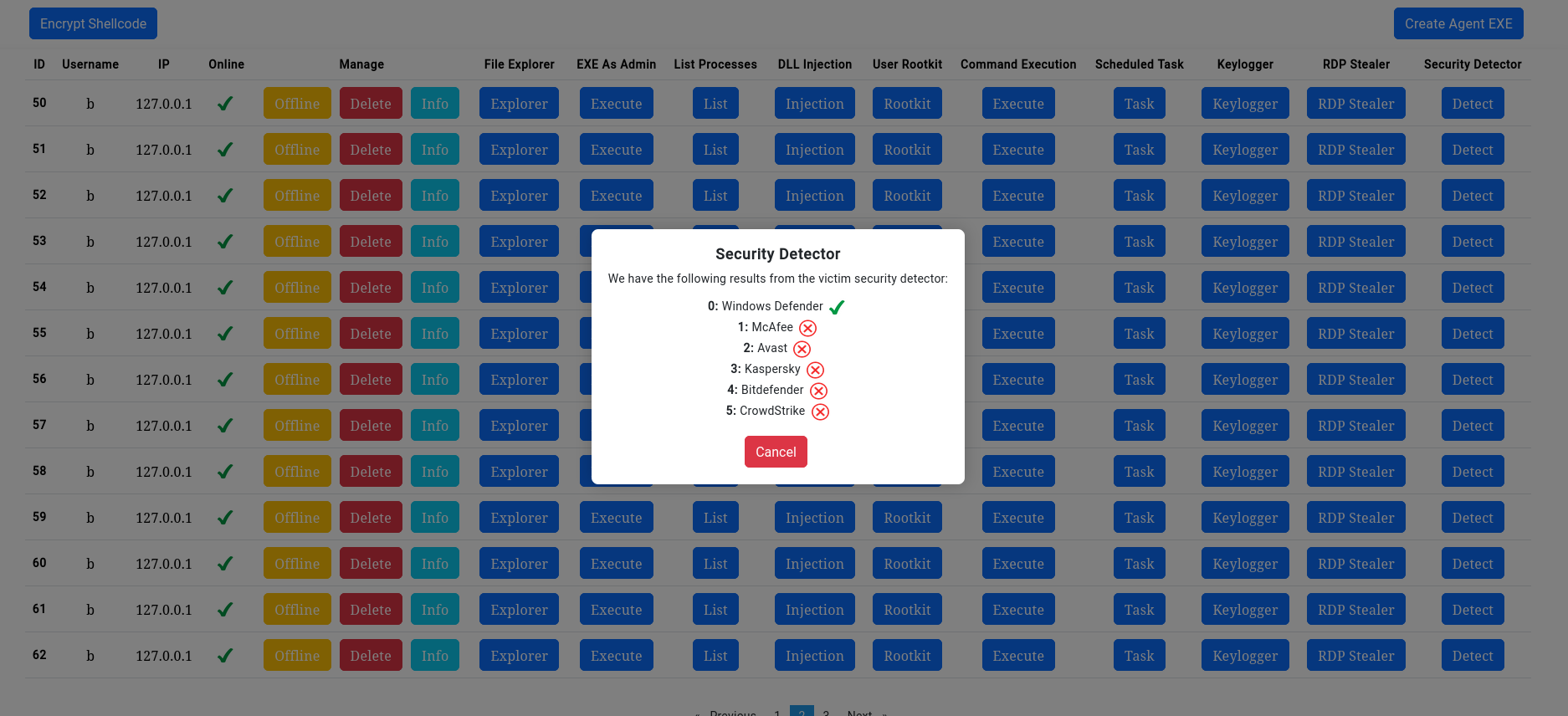 Security Solutions Detector in Web RAT