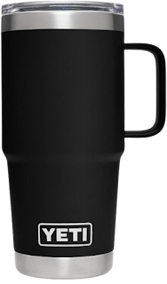 YETI Rambler 20 oz Travel Mug, Stainless Steel, Vacuum Insulated with Stronghold Lid, Black