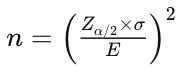 Image 8: Sample size formula to estimate the mean of a population.