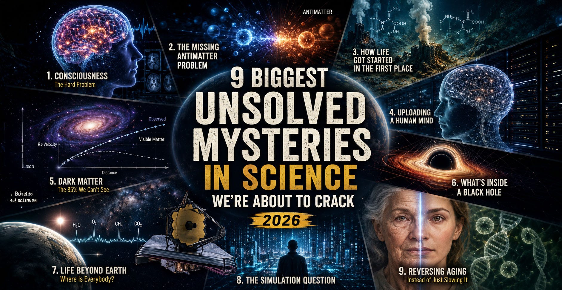 9 Biggest Unsolved Mysteries in Science We’re About to Crack 9 Biggest Unsolved Mysteries in Science We’re About to Crack
