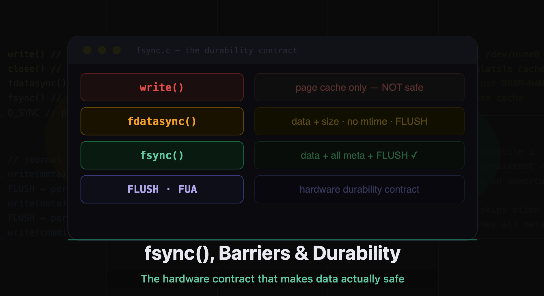 fsync(), Barriers, and the Hardware Durability Contract