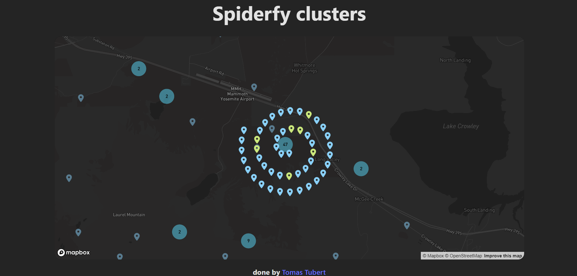 Mapbox spiderfy clusters without library