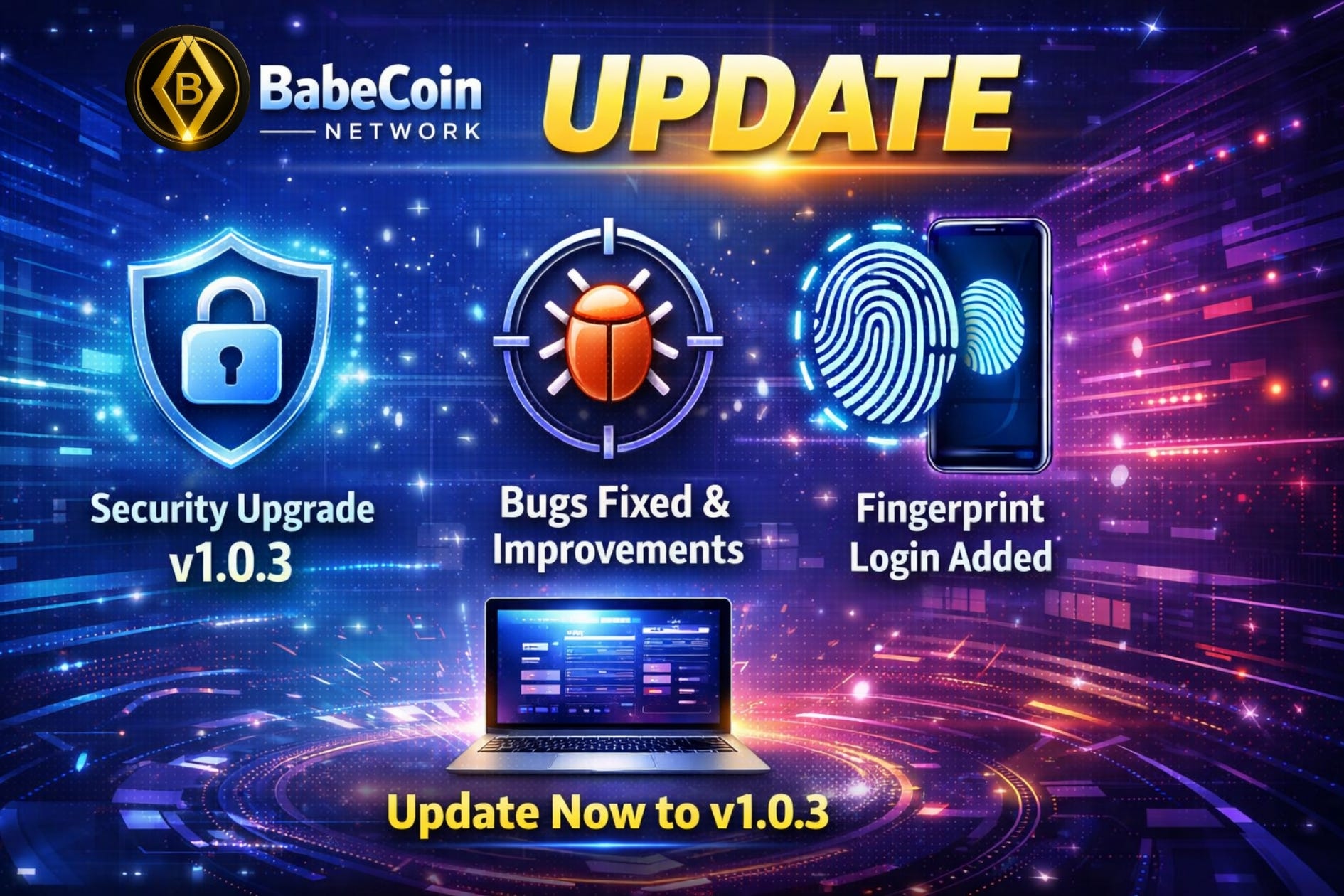 BabeCoin Network Update: Security Upgrade v1.0.3 & New Features