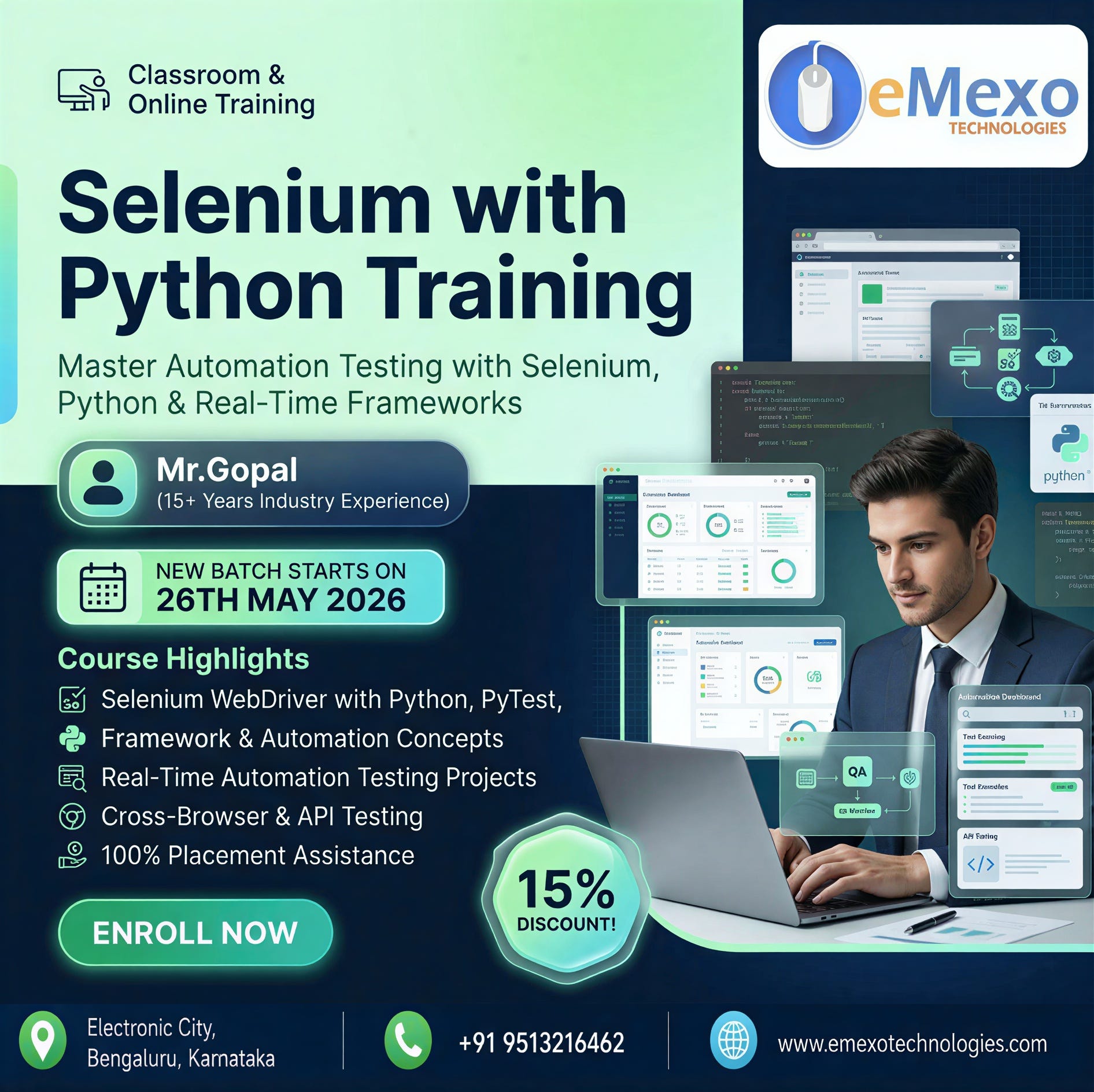 Selenium with Python Training in Bangalore | Become an Automation Testing Expert