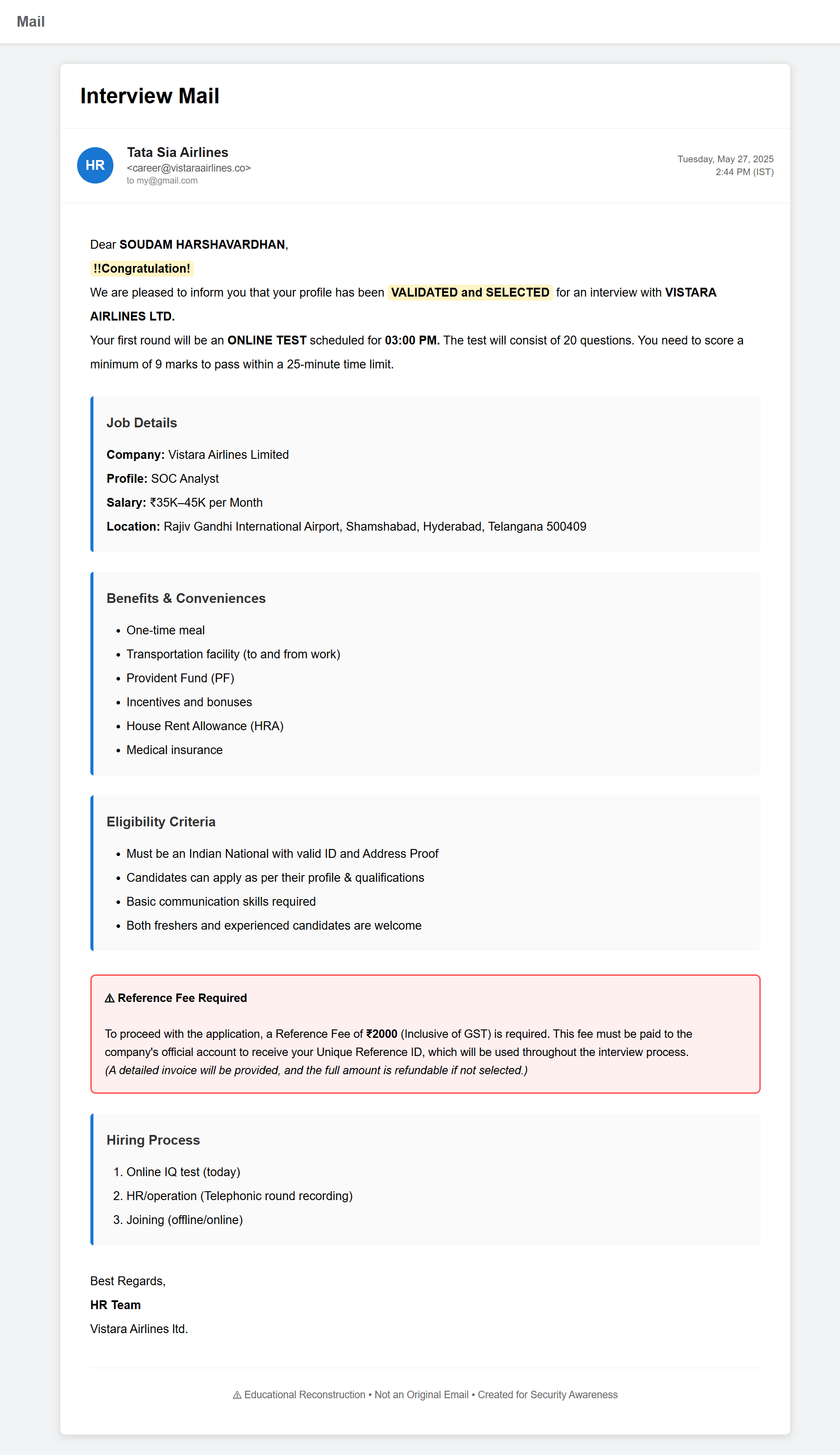 Investigating a Phishing Email: A Step-by-Step Analysis