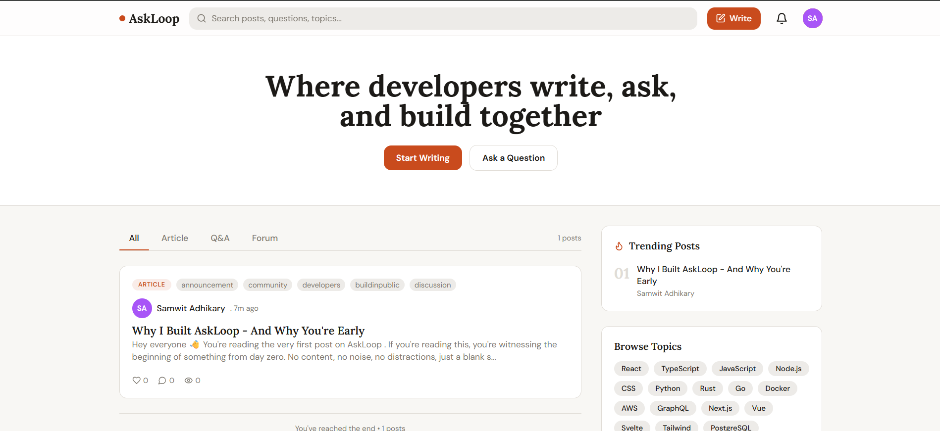 How I Built a Full Stack Community Platform from Scratch