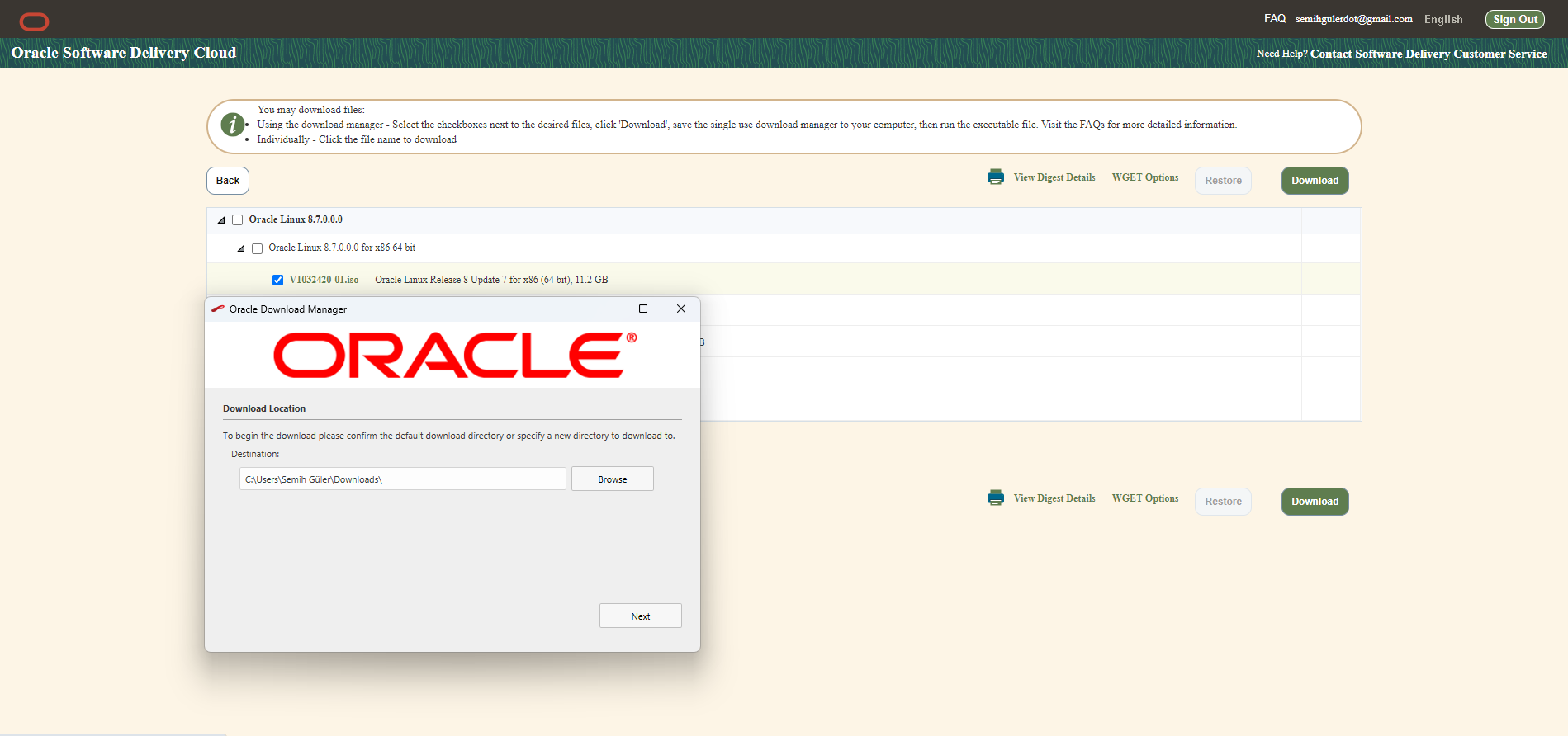 Oracle Linux 8.7 Kurulumu.