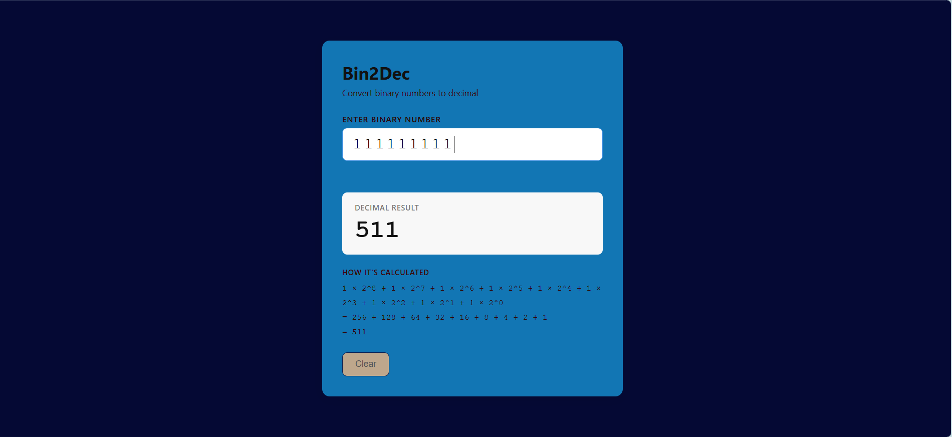 How I Built My First Web App: A Binary-to-Decimal Converter