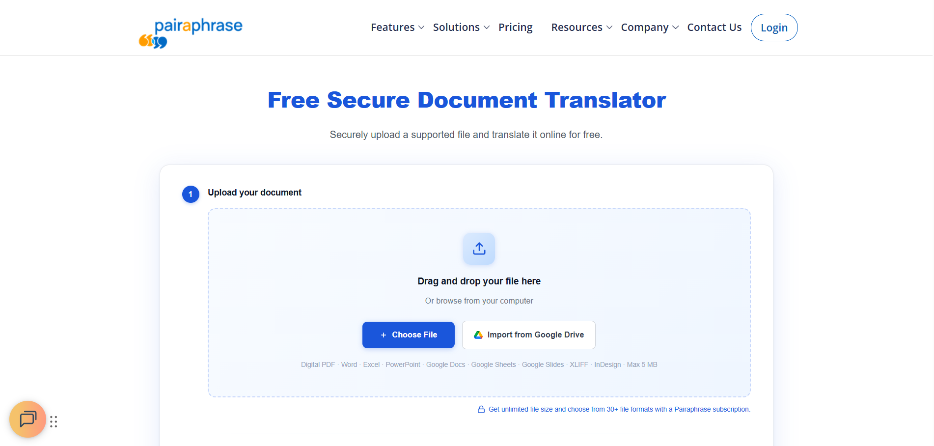 Translate Documents Online with Pairaphrase’s Free Secure Document Translator