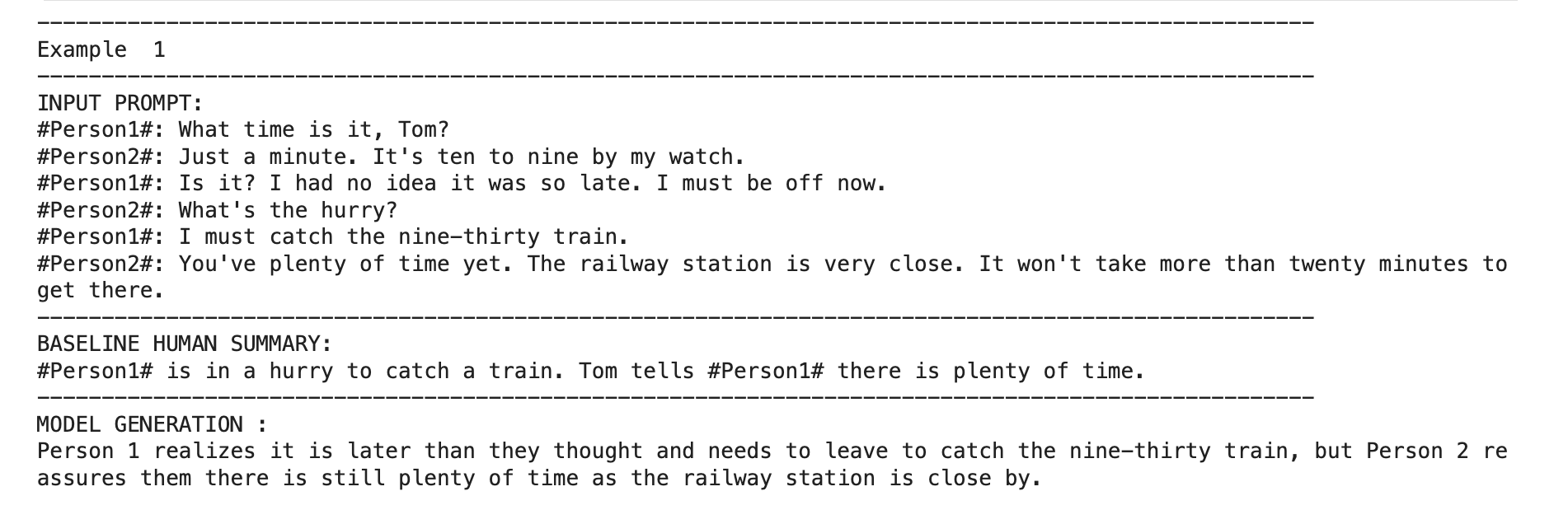 Analysis of ROUGE Scores for Different Dialogue Summarization Models Using LLMs