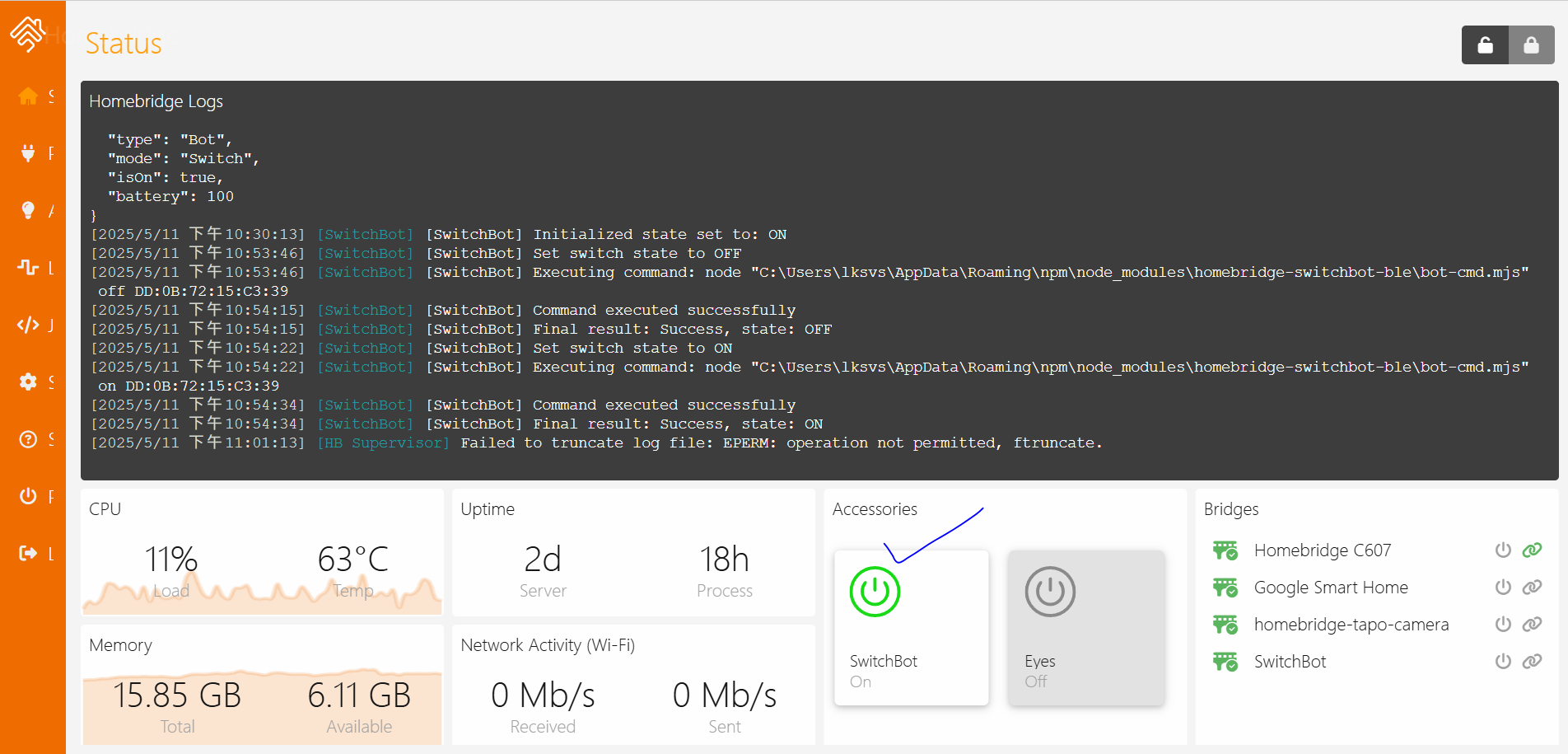 免 SwitchBot Hub！遠端開關 SwitchBot 裝置：Homebridge + SwitchBot-MCP-Integration 實戰