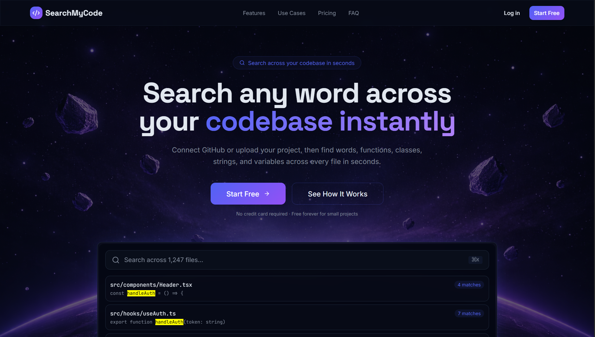 SearchMyCode Instantly Search Any Code Snippet Across Your Projects