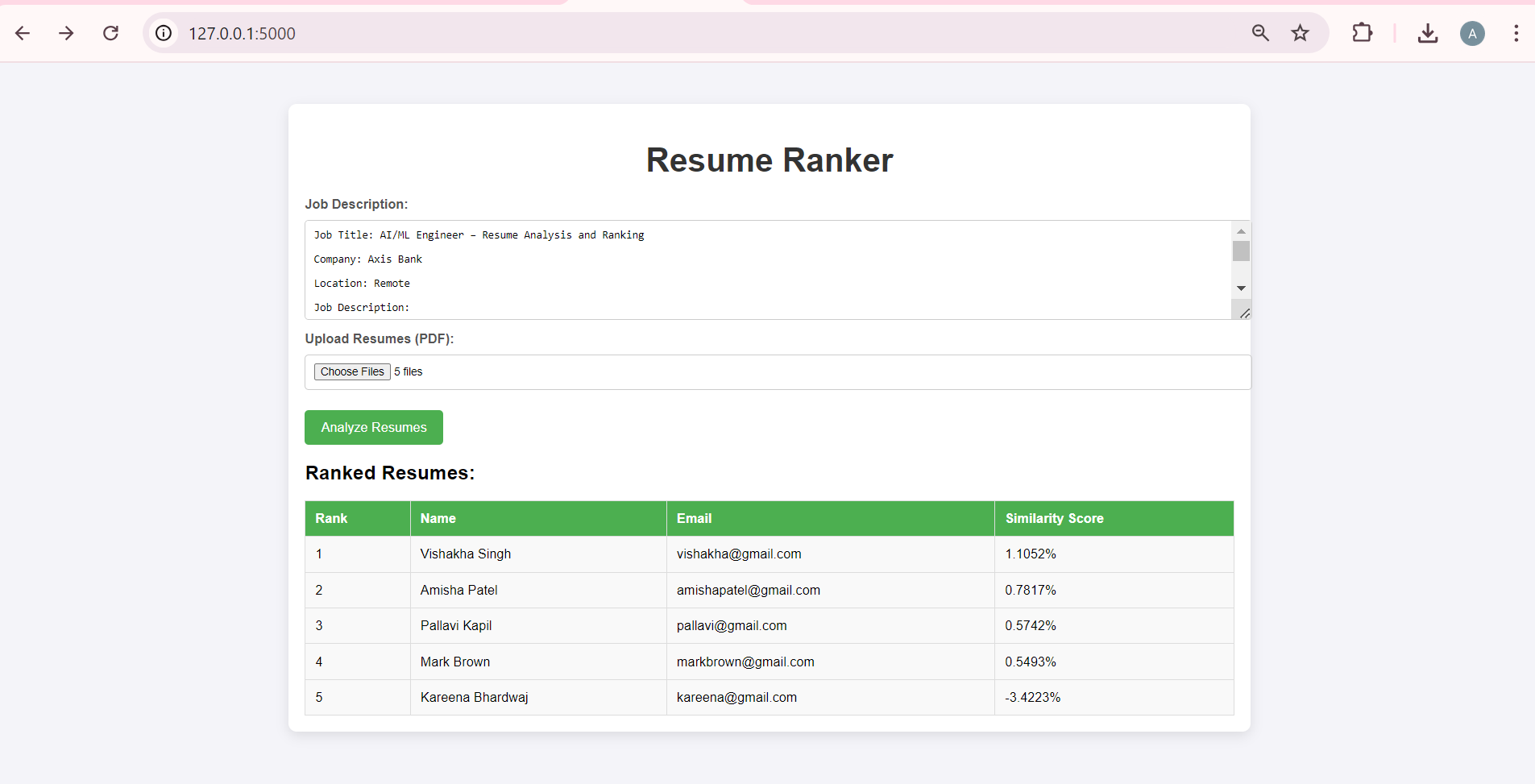 Building an AI-Powered Resume Ranker Using BERT and Flask