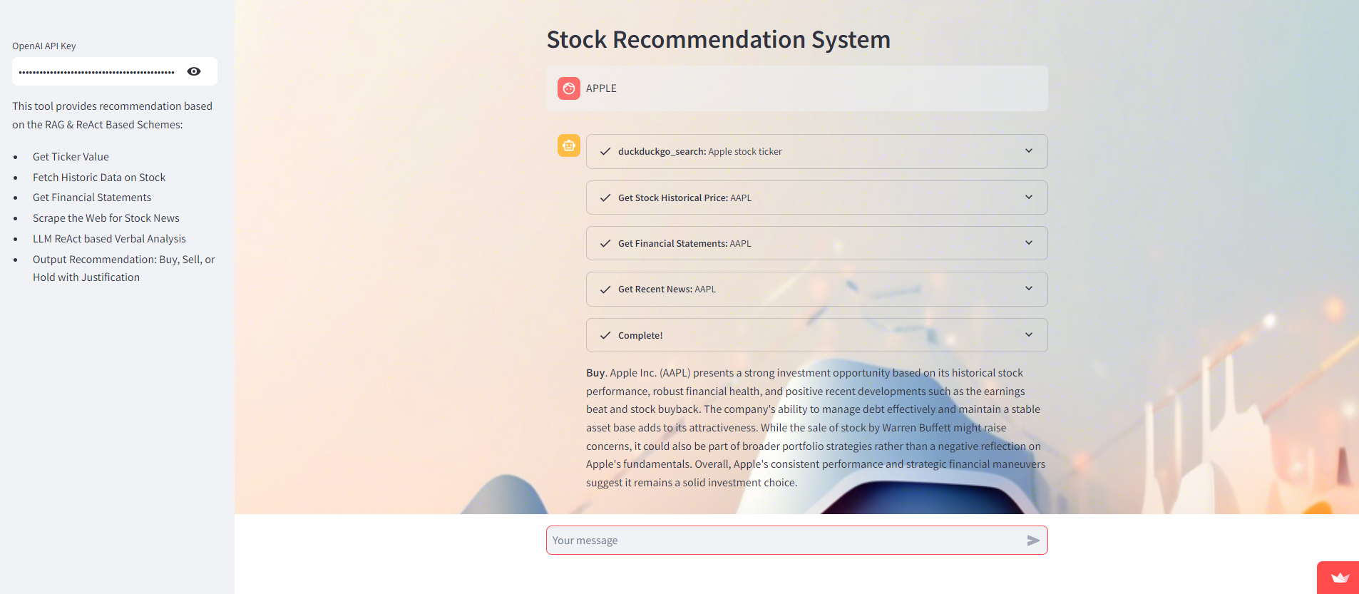 LLM Based Stock Recommendation System