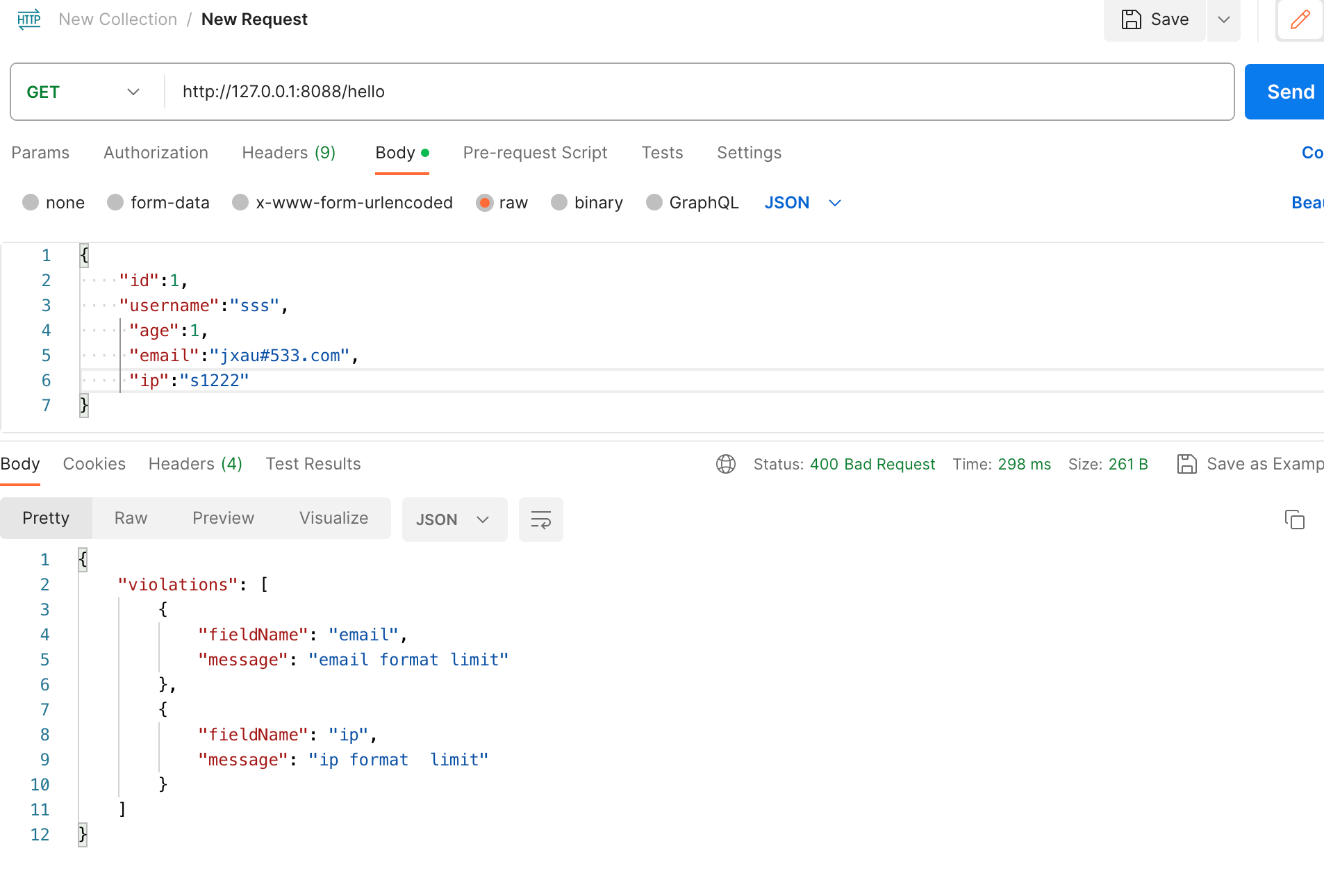 Spring Boot integrates validation to verify parameters