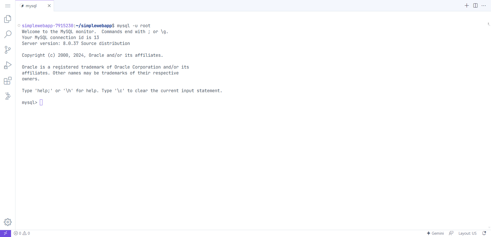 How to setup MySQL in a Google Project IDX workspace?