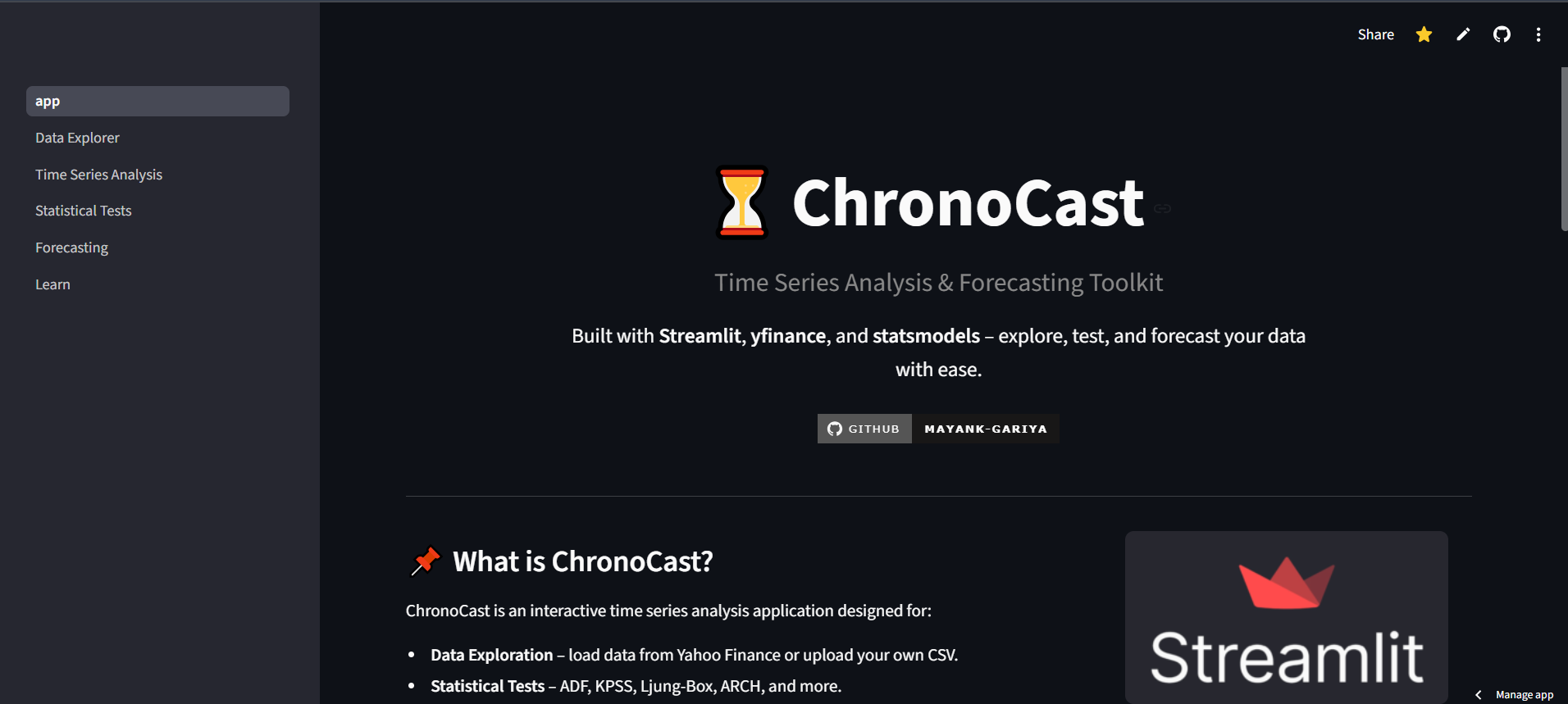 ChronoCast : The Time Series project