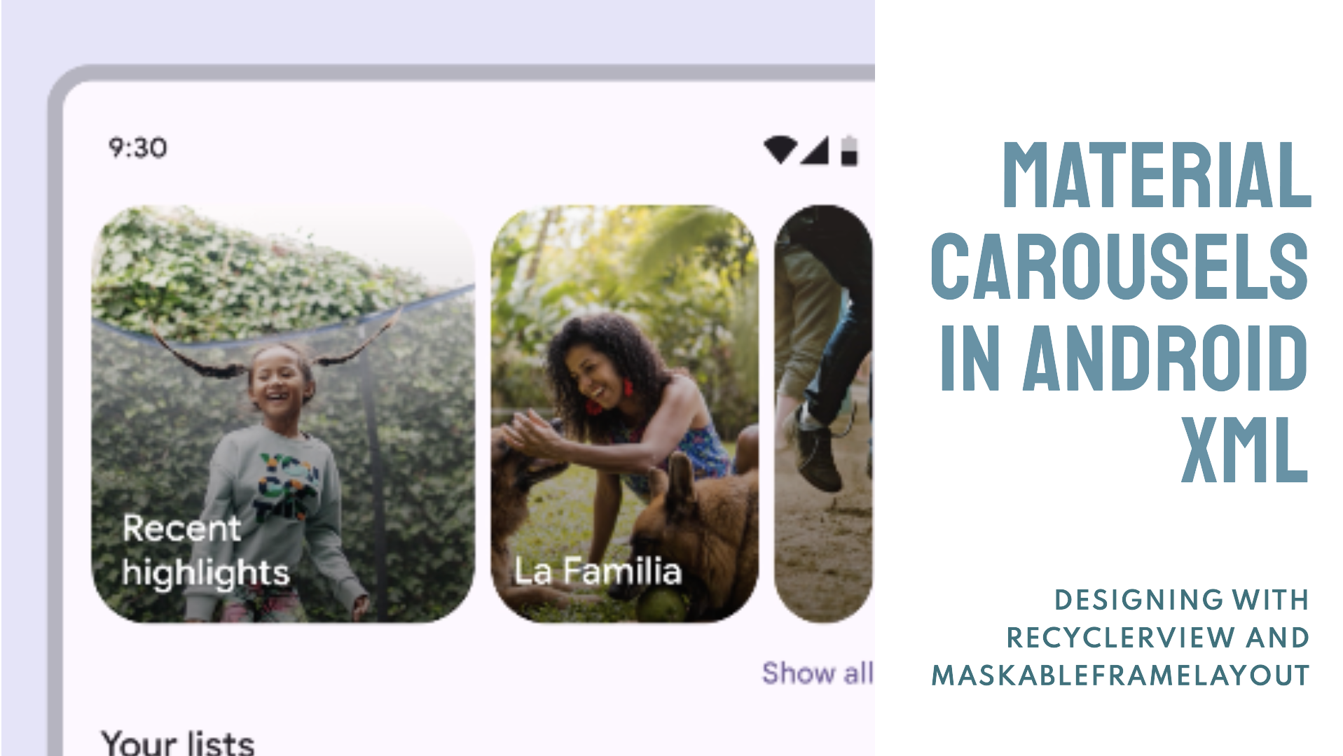 Creating Material Carousels in Android with RecyclerView and MaskableFrameLayout