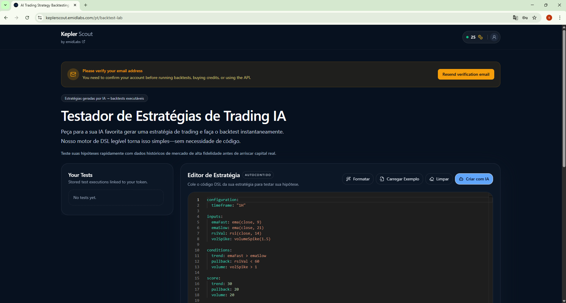 Backtest com IA: criando estratégias no Kepler Scout