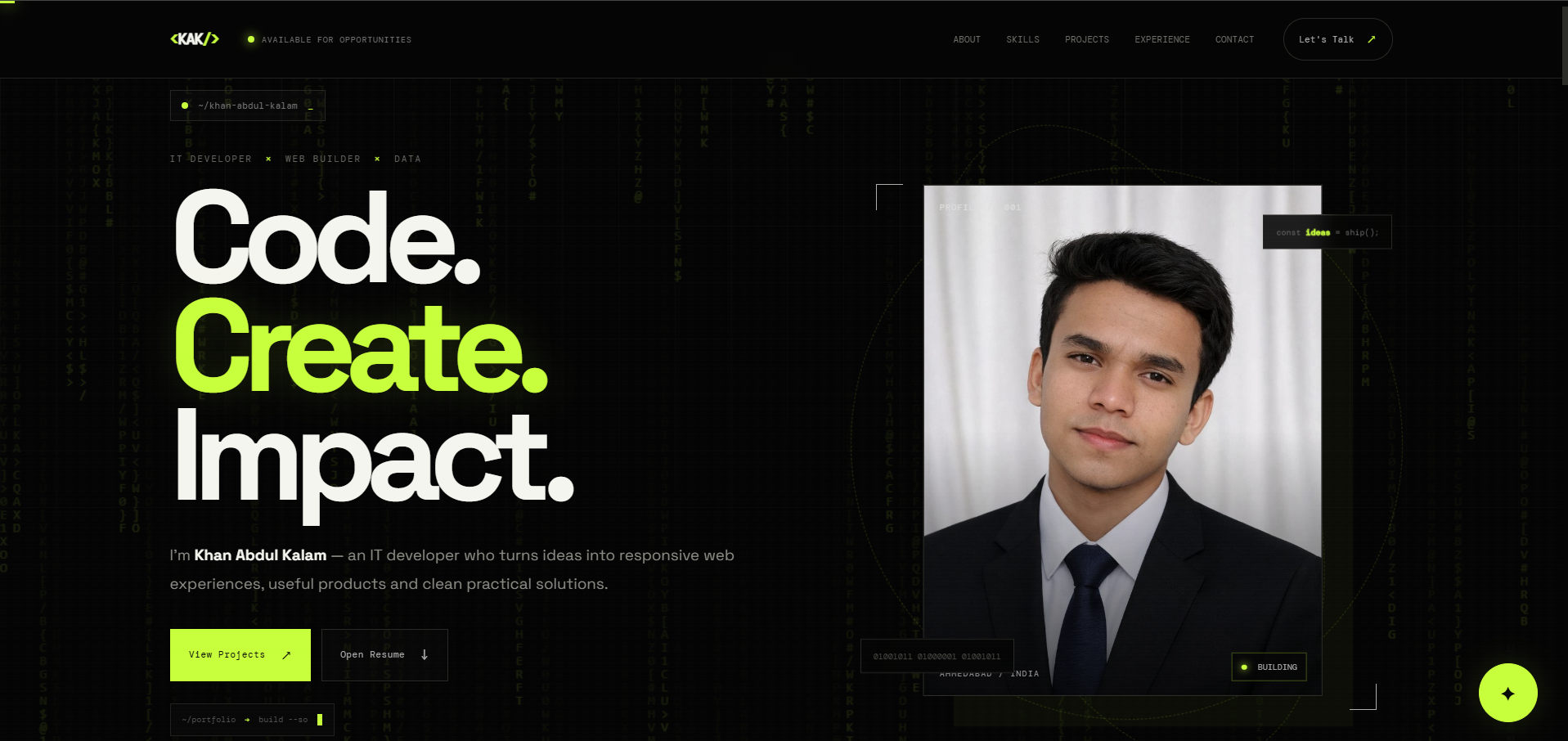 I’m Khan Abdul Kalam — And I’m Building My Way Through Code