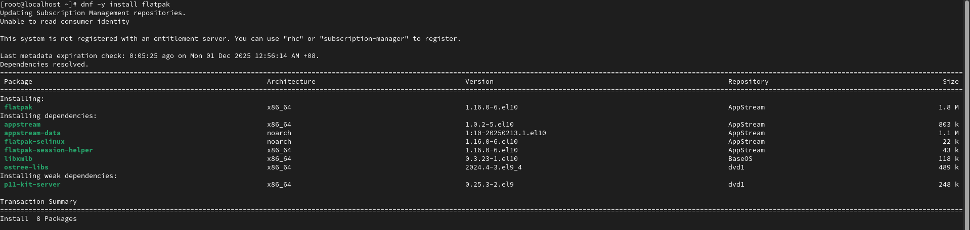 Linux Administration: Flatpak Setup, Package Installation, and Uninstallation.