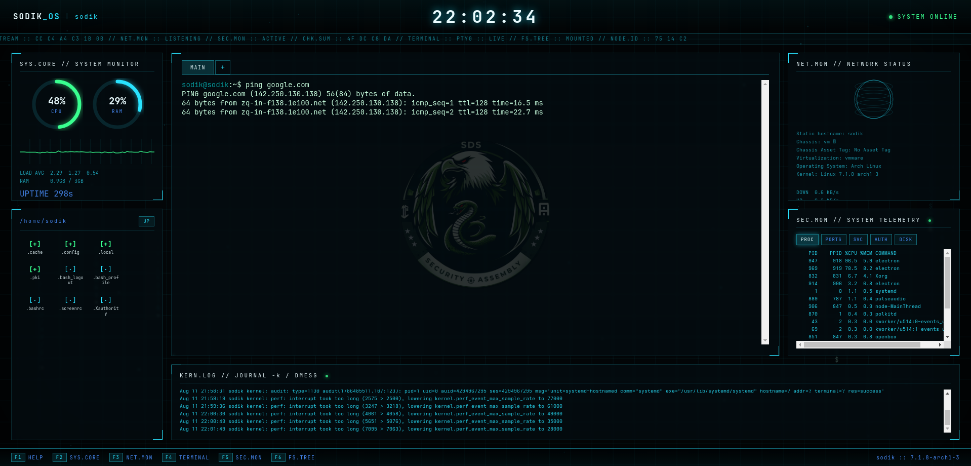 SODIK OS: I Built a Hacker-Movie Operating System That Actually Boots