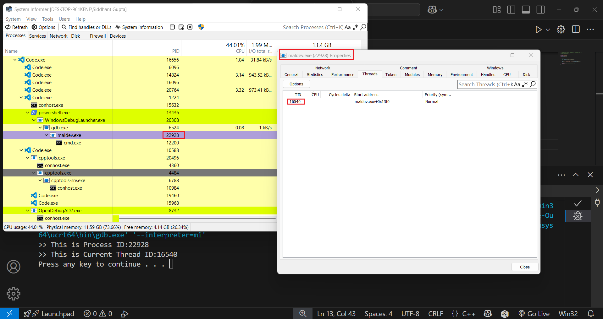 Thread IDs, Process IDs — The Start of Malware Magic